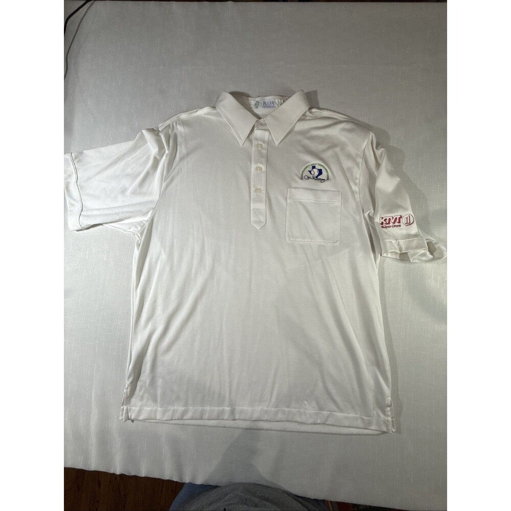 Vintage White Polo From 90's Jim Sundberg Celebrity Golf Tournament Size XL
